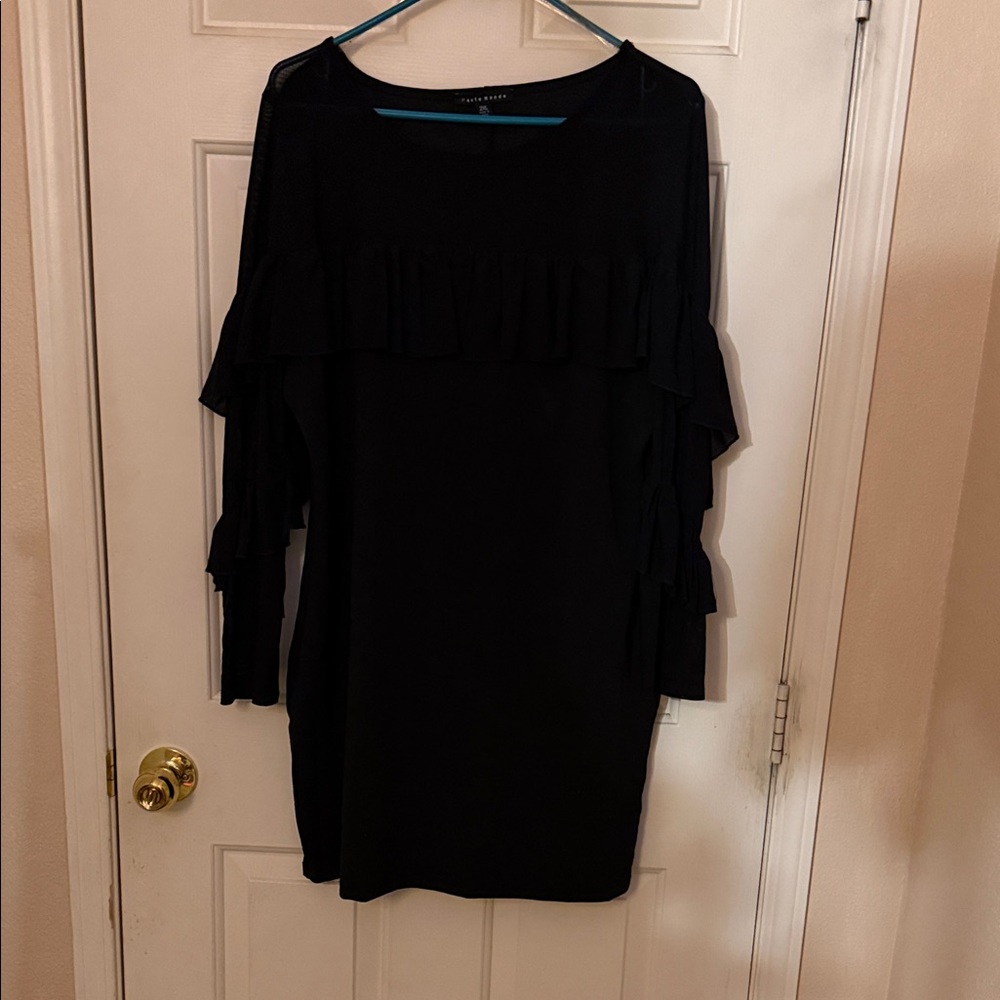 Torrid Black Long Sleeve Ruffle Dress